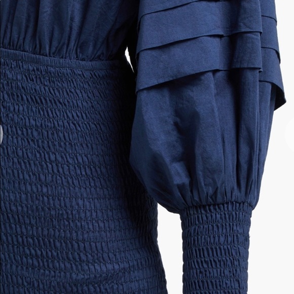 Rhode Anya smocked dress in navy - Picture 3 of 8